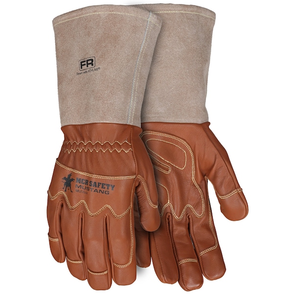 Mcr Safety Gloves, Grain Goat Dbl Palm unlined 5'' Bell Cuff, XL - MU3644XL
