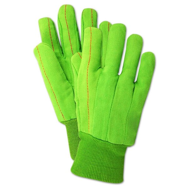 Magid MultiMaster Green Double Palm Canvas Gloves w Knit Wrist, 12PK - 796JKW