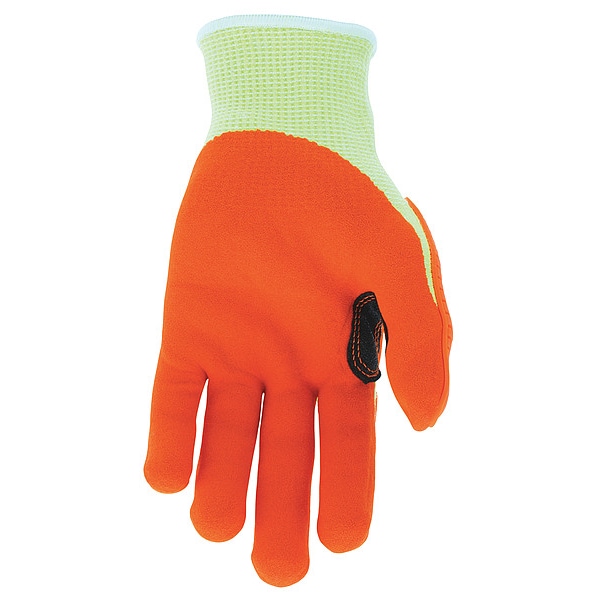 Mcr Safety Coated Gloves, Hypermax, , Sandy Palm, Knit, Orange/White/Yellow, 12 PK - UT1955M