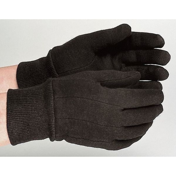 Kinco Jersey Gloves, Cotton, L, Brown, PK12 - 820-12PK-L