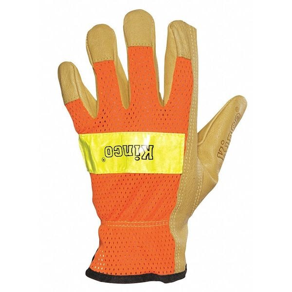 Kinco Leather Gloves, Keystone Thumb, Orange, L, 1 PR - 909 L