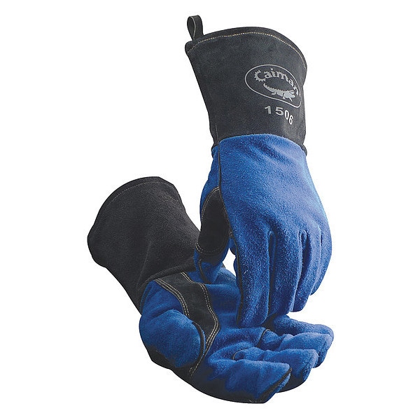 Caiman 1506 Welding Gloves, Gauntlet Cuff, Reinforced Thumb, Premium Cowhide, L, 1 PR - 1506