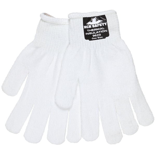 Mcr Safety Gloves, 10 Ga Polar Therm White, L, 12PK - 9620