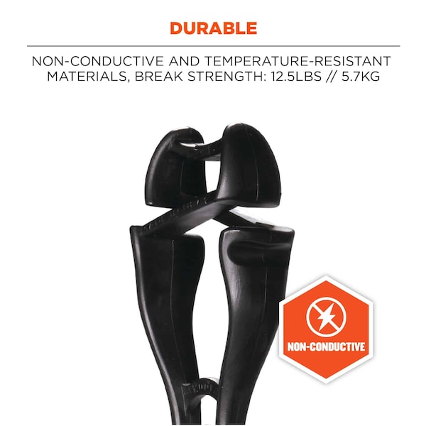 Ergodyne Black Swiveling Glove Clip Holder, Dual Clips - 3420
