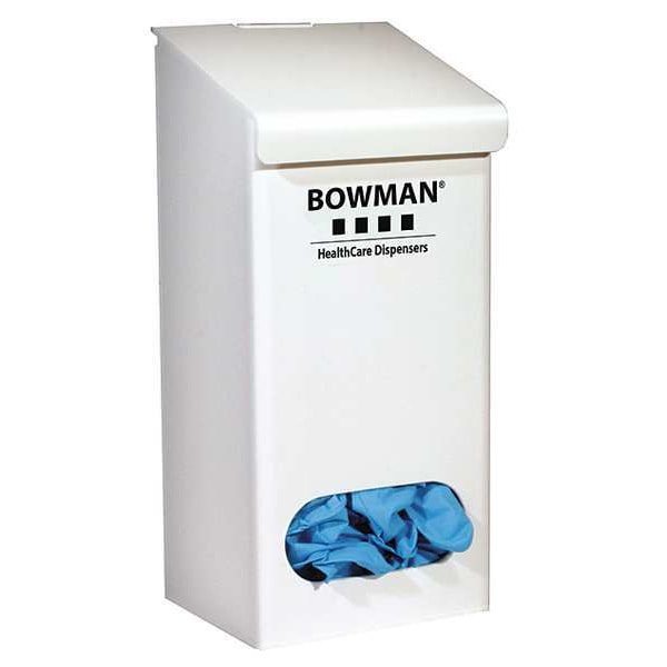 Bowman Dispensers Bulk Glove Dispenser, Sintra(R) PVC Plastic, Holds Bulk , White , 11-1/4 in H x 5 in W x 4-1/2 in D - GC-009