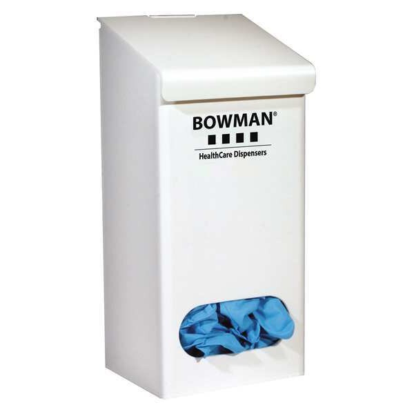 Bowman Dispensers Bulk Glove Dispenser, Sintra(R) PVC Plastic, Holds Bulk , White , 11-1/4 in H x 5 in W x 4-1/2 in D - GC-009