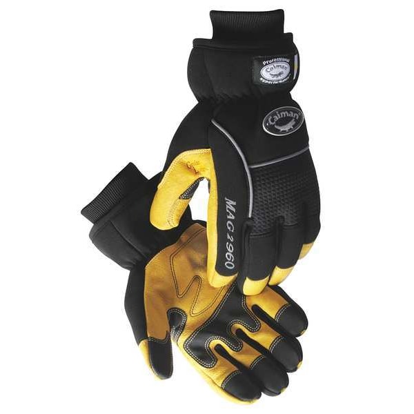 Caiman Cold Protection Gloves, Pigskin Leather Palm, Heatrac Lining, Gold, XL ( 10 ) - 2960-6