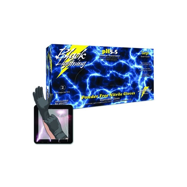 Atlantic Safety Products NITRILE BLACK LIGHTNING XXL 90/BX - LGBL-XXL