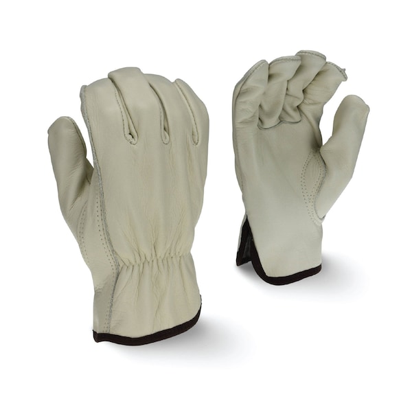 Radians Leather Drivers Gloves, Grain Cowhide Leather, Beige, L 1 PR - RWG4122L
