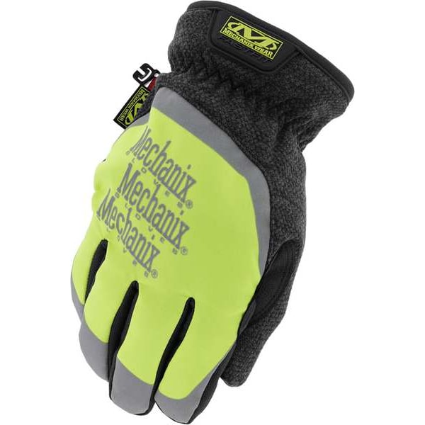 Mechanix Wear Mechanics Gloves, Fleece, Synthetic Leather Back, Hook-and-Loop, High-Visibility Yellow - CWKSFF-X91-011