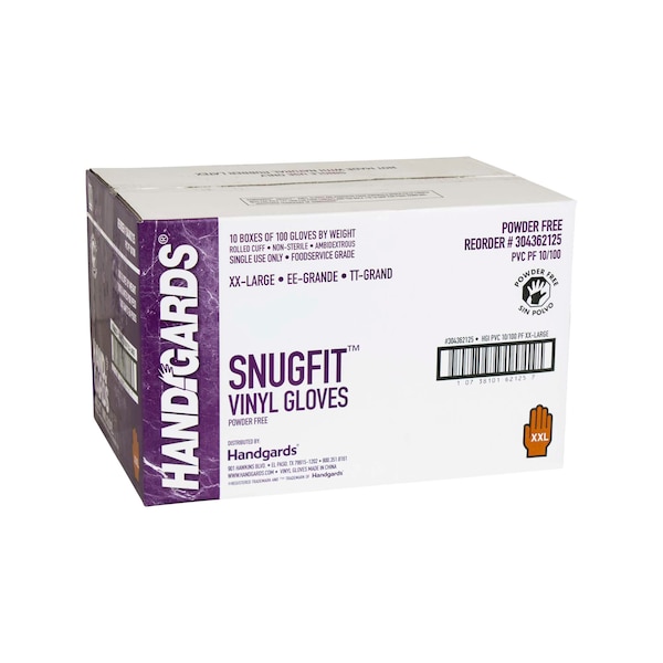 Handgards Handgards Snugfit Vinyl Powder Free Xx-Large Glove, PK1000 - 304362125