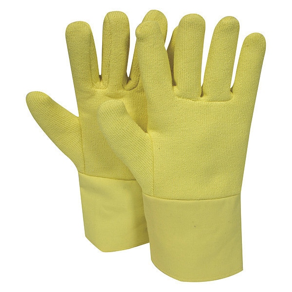 National Safety Apparel Thermal Gloves, Terry Cloth/Kevlar(R), 500 Degrees F Max Temp., Yellow, One Size Fits Most, 1 PR - G44RTRF12