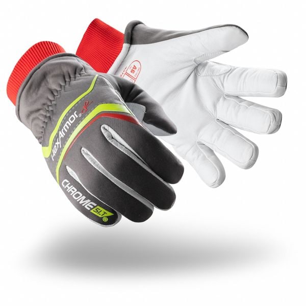 Hexarmor Safety Gloves, Grey/Hi-Vis/Red/Wht, XL, PR - 4075W-XL (10)