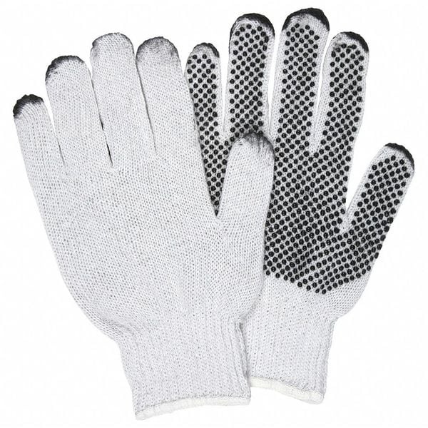 Mcr Safety Cotton/Polyester PVC Dots, M, PK12 - 9650M