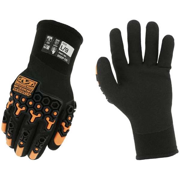 Mechanix Wear Knit Gloves, Knit Cuff, Black, L (9) - S5DP-05-009