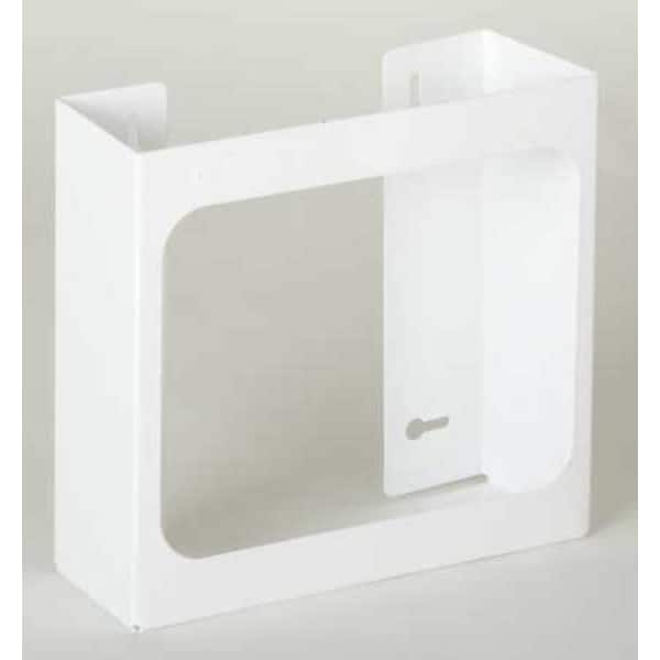 Zoro Select Horizontal Glove Dispenser, Powder-Coated Steel, Holds (2) Boxes , White , 10"H x 12"W x 3-3/4"D - 6GKZ7