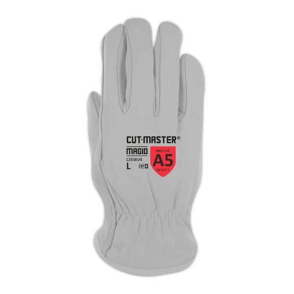 Magid Cut Resistant Gloves, Kevlar, Slip On Cuff, Pearl White, XL 12 PK - 1255KV4-XL