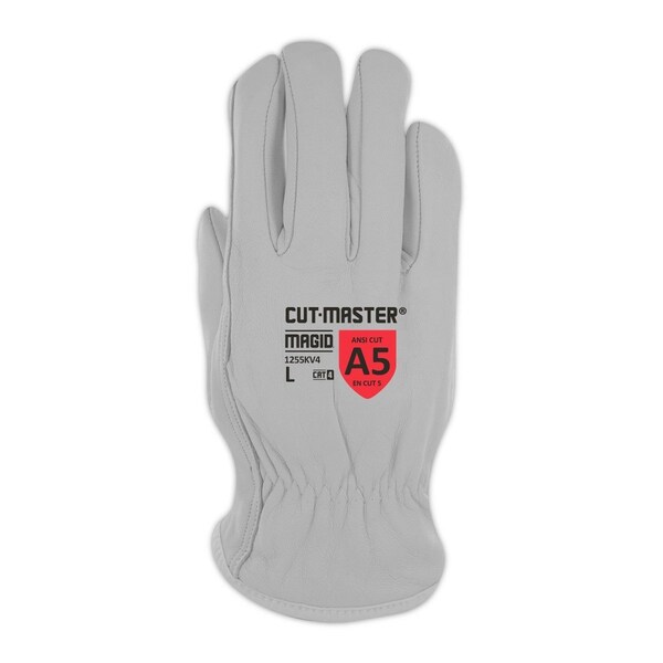Magid Cut Resistant Gloves, Kevlar, Slip On Cuff, Pearl White, XL 12 PK - 1255KV4-XL