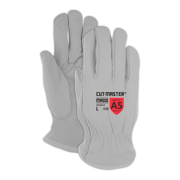 Magid Cut Resistant Gloves, Kevlar, Slip On Cuff, Pearl White, XL 12 PK - 1255KV4-XL