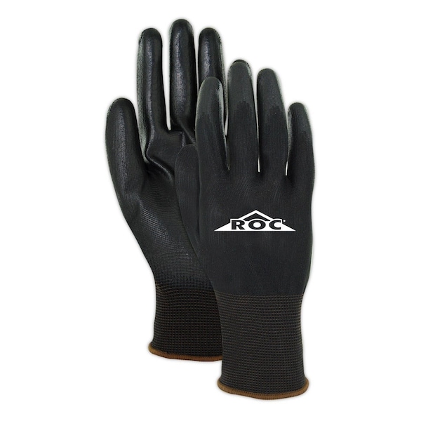 Magid Coated Gloves, Polyurethane, 4 Abrasion Level, Black, 8 12 PK - BP1698