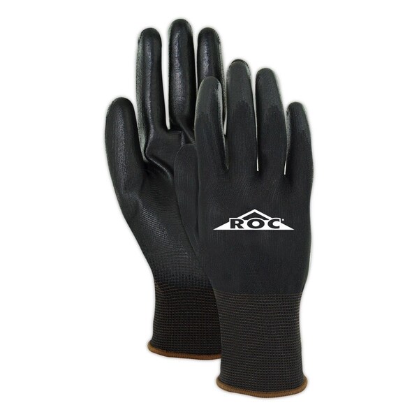 Magid Coated Gloves, Polyurethane, 4 Abrasion Level, Black, 8 12 PK - BP1698