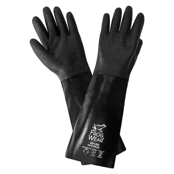 Global Glove FrogWear Premium Neoprene Rough Etched Finish 18in Chemical Handling Gloves - - 9918R