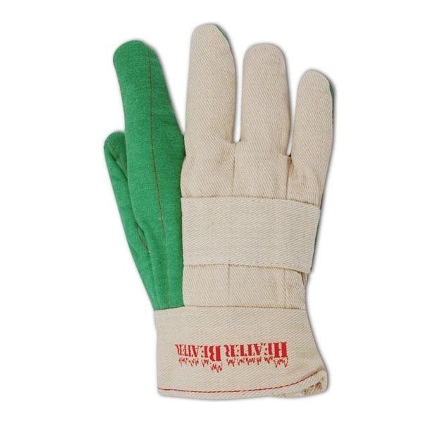 Magid Textile Gloves, Cotton, Band Top Cuff Green, Men's (Fits Large), 12 PK - G299KBT