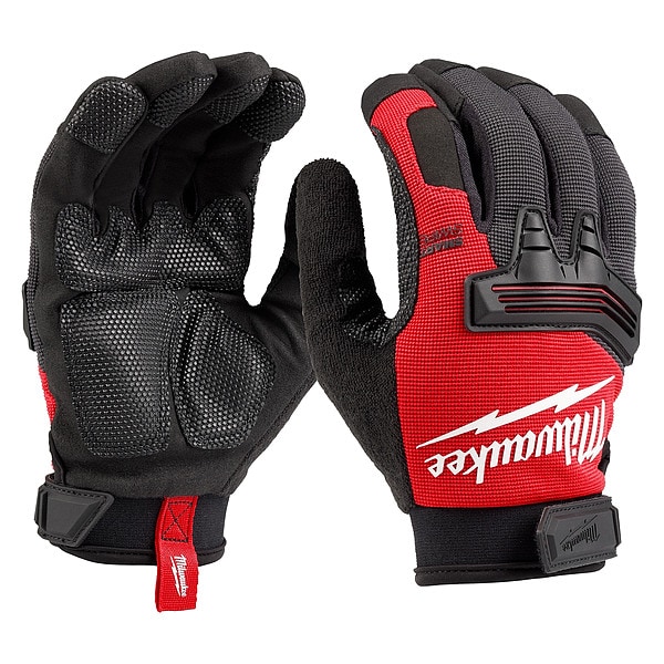 Milwaukee Tool Not Applicable Work Gloves, Synthetic Leather Palm, Black/Red - 48-73-8533