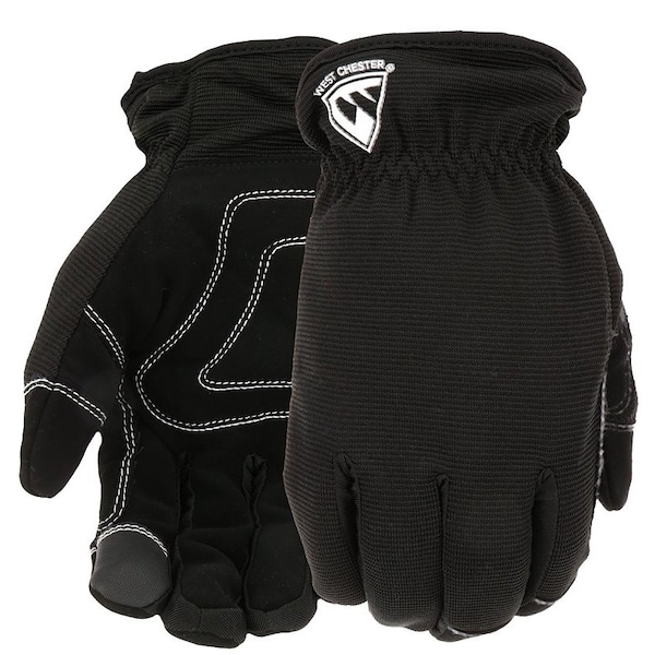 West Chester 96156BKXL HiDexterity, Insulated Winter Gloves, Unisex, XL, Saddle Thumb, Elastic, SlipOn Cuff - 96156BK-X