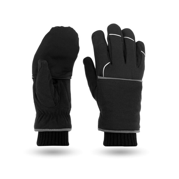Eureka Safety Cold Weather Glove, Polyester, PU, Polyamide, Acrylic, Elastane Palm, Black, 9 - MFNWIN-9