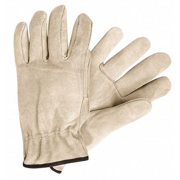 Mcr Safety Leather Drivers Gloves, Slip-On, Straight Thumb, Gunn Cut, Gray, L 12 PK - 3100L