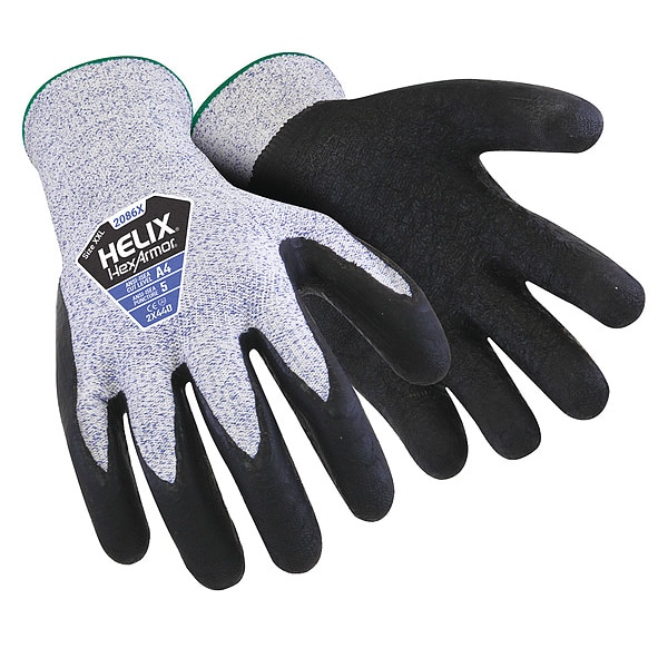 Hexarmor Knit Gloves, HPPE, Latex, , Rough Palm, Knit, Blue, 1 PR - 2086X-L (9)