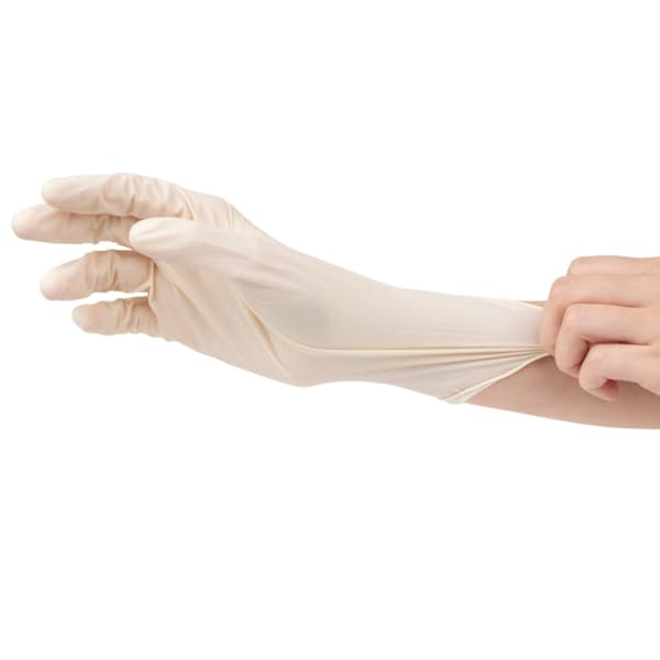 Handcare Disposable Gloves, 4 mil Palm, Latex, Powder-Free, M, 1000 PK, Natural - HC-LEWH40MD