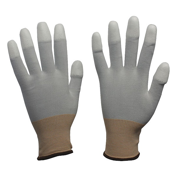 Condor Coated Gloves, Polyurethane, Smooth, Fingertips, 1 Abrasion Level, White, 2XL (11) 1 PR - 48UP80