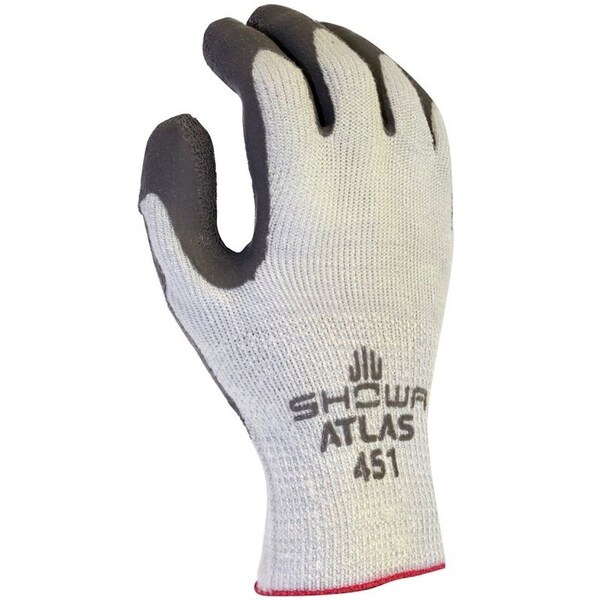 Showa Atlas ThermaFit Ergonomic Work Gloves, Unisex, L, 9 in L, Knit Wrist Cuff, Rubber, Dark Gray - 451L-09.RT
