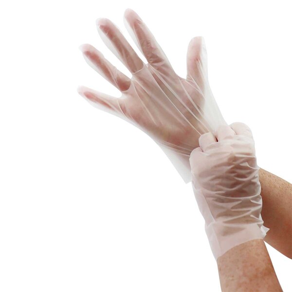 Global Glove Disposable Gloves, 2 mil Palm, Thermoplastic Elastomer (TPE), Powder-Free, XL, 200 PK, Clear - 8600PF-XL