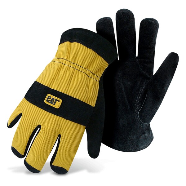 Caterpillar CAT Men's Palm Work Gloves Black/Yellow XL 2 pk - CAT012222X-2