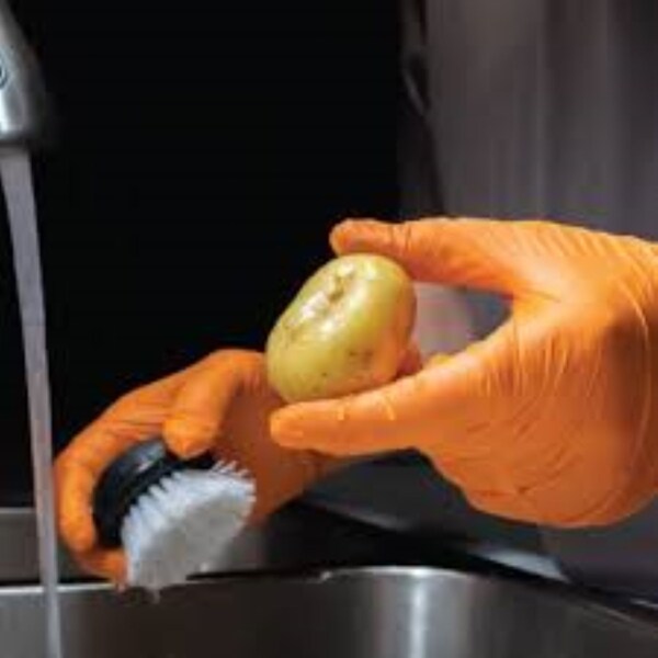 Asap Disposable Gloves, 5 mil Palm, Nitrile, Powder-Free, L, 1000 PK, Orange - 20304