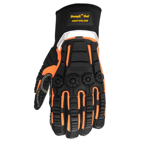 Cestus Impact Resistant Work Gloves, Deep II Gel, Synthetic Leather Palm, PVC Dots, Reinforced Thumb, 4XL - 3045-4XL