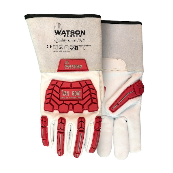 Watson Gloves Van Goat Ansi Cut A5 Goatskin Gauntlet W/ TPR-Xlarge PR - 549TPR-X