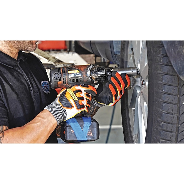 Ironclad Performance Wear Knit Glove, Polyester, , Sandy Palm, Knit, Black/Gray/Orange - R-EXO-04-L