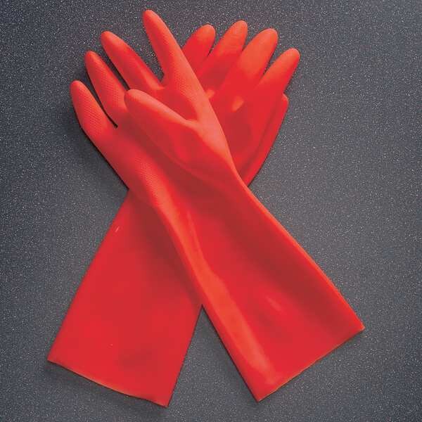Mapa Cleanroom Gloves, 4 ISO Class, Tri-Polymer, 14" L, 20 mil, Orange, M, 1 PR - O-240