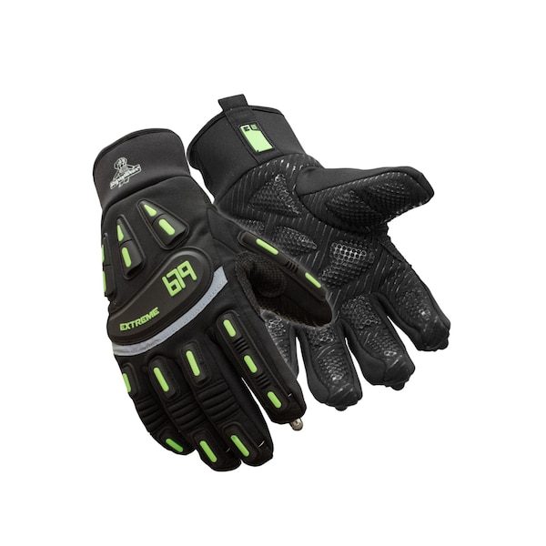 Refrigiwear Cold Protection Gloves, Synthetic Leather with Silicone Grip Palm, Tricot Lining, Black, XL - T679RBLKXLG
