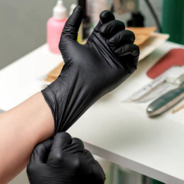 Shamrock Disposable Gloves, 4 mil Palm, Latex, Powder-Free, XL, 1000 PK, Black - 18014