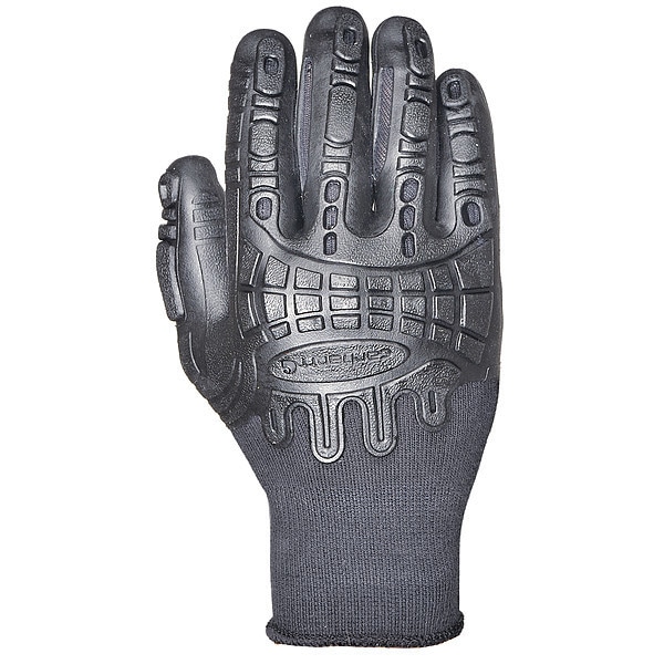 Carhartt Coated Gloves, Thermoplastic Rubber Palm, L, Black - A612