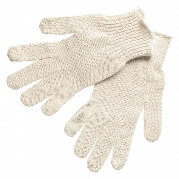 Mcr Safety Regular Weight Poly Cotton Natura, L, PK12 - 9638L
