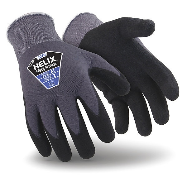 Hexarmor Cut-Resistant Coated Gloves, Cut Level A1 , Dipped , Nitrile , Foam , 3XL 1 PR - 1070-XXXL (12)