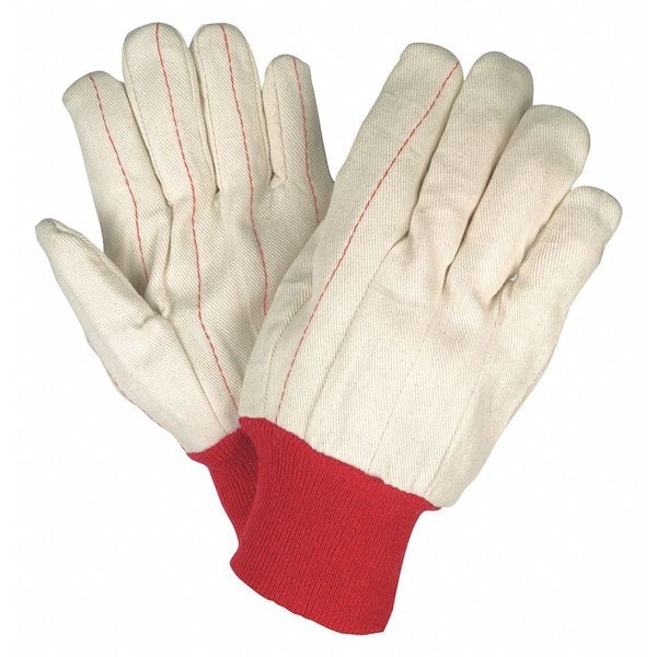 Mcr Safety Double Palm Glove, Nap-In Cotton, Large - 9018CR