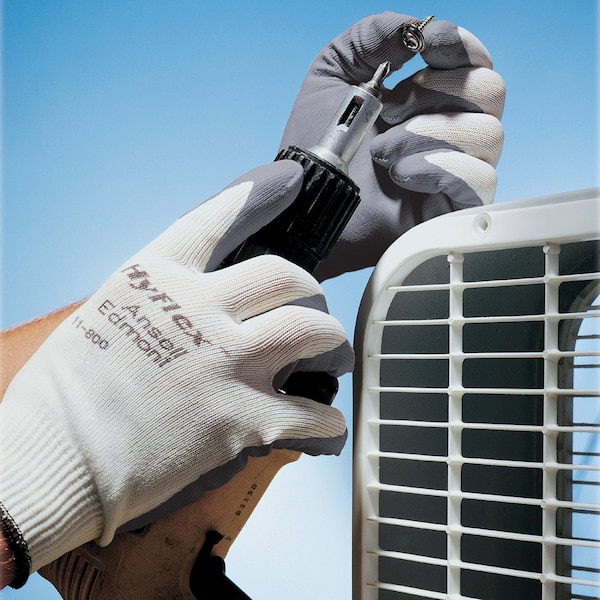 Ansell Nitrile Coated Gloves, Nitrile, Palm, White, XL 1 PR - 1180010