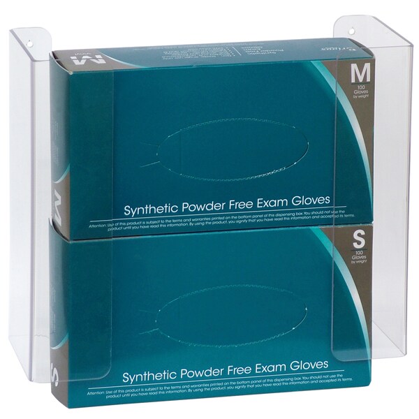Omnimed Double Clear PETG Horizontial Mount Glove Box Holder - 305361